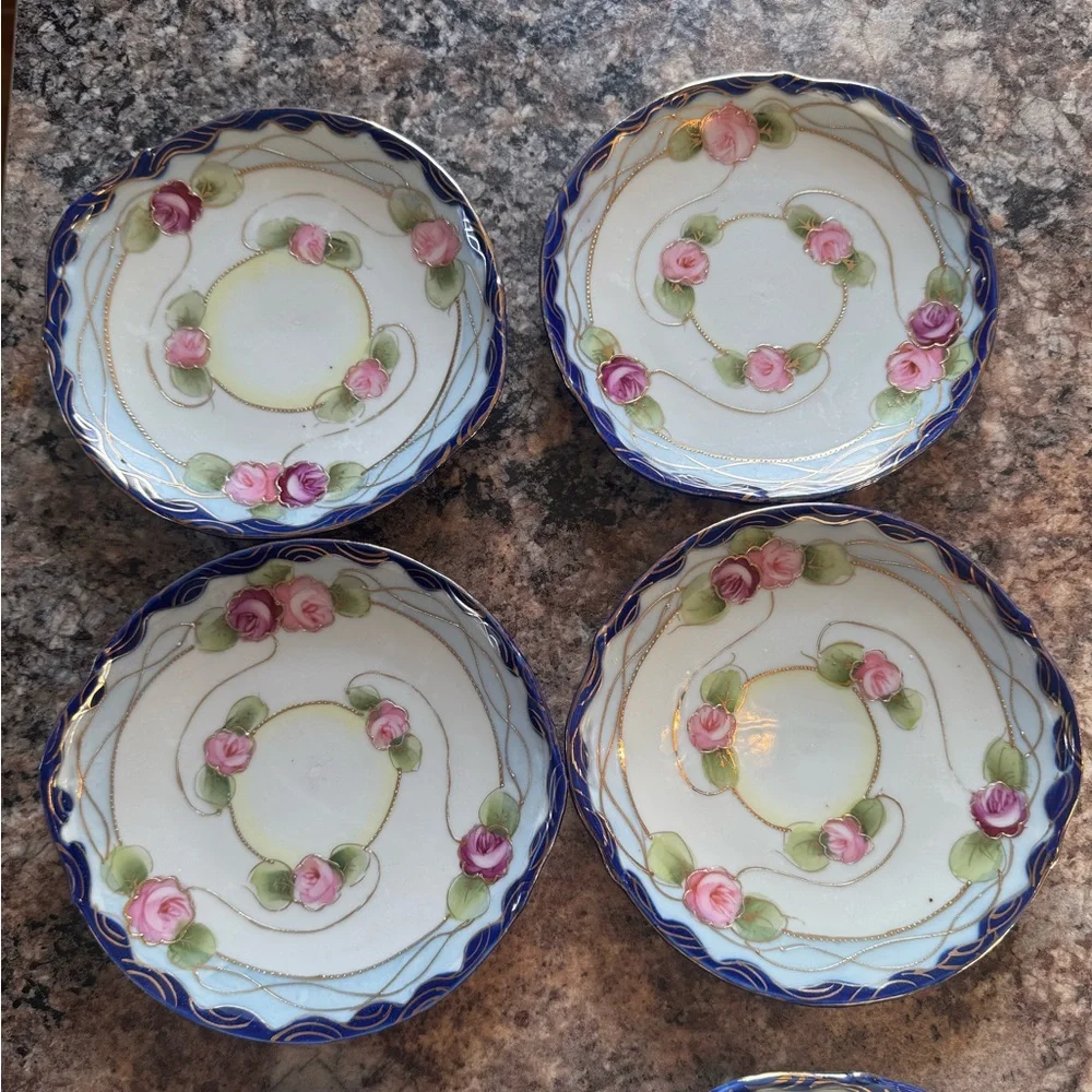Vintage Hand-Painted Nippon Porcelain Dishes - Picture 2 of 10
